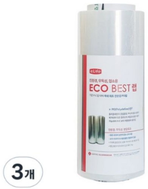 롯데이라이프 ECO 친환경 PO BEST 랩 30cm x 500m, 3개