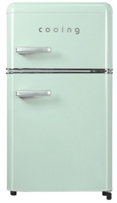 쿠잉전자 레트로 미니 80L 2도어 냉장고, rEF-d85m(정품as)