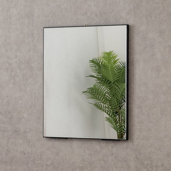 지니가구 포루디 화장실 벽걸이 겸용 LED 500 거울, 블랙