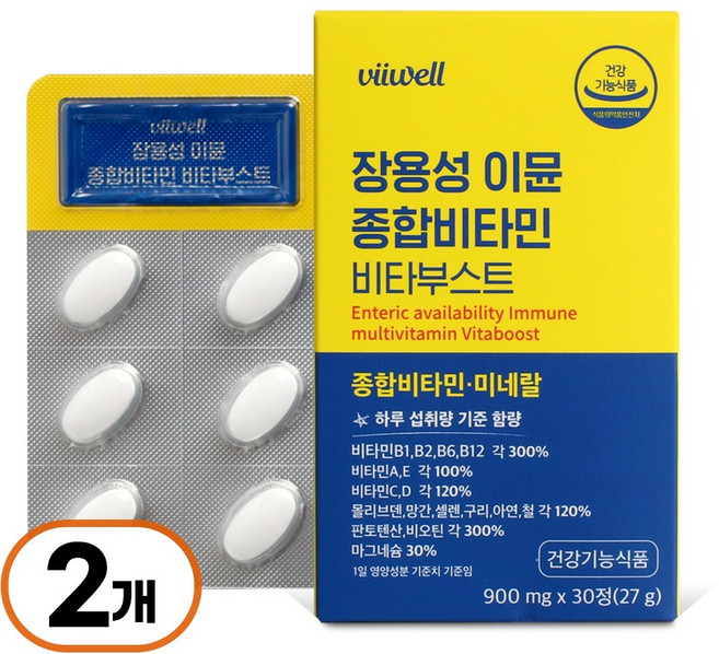 장용성 이뮨 종합비타민 미네랄, 2개, 30정