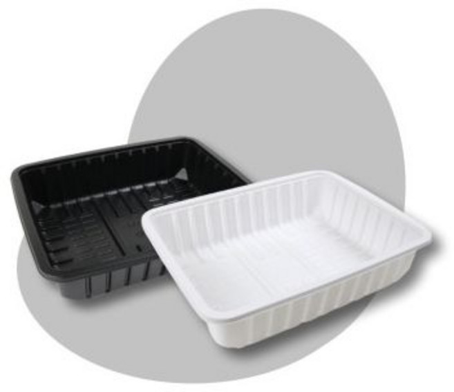 PP용기 LA갈비 2kg 박스 300개 진열 배달 일회용 정육포장용기 갈비트레이 고기진열 포장, 검정색