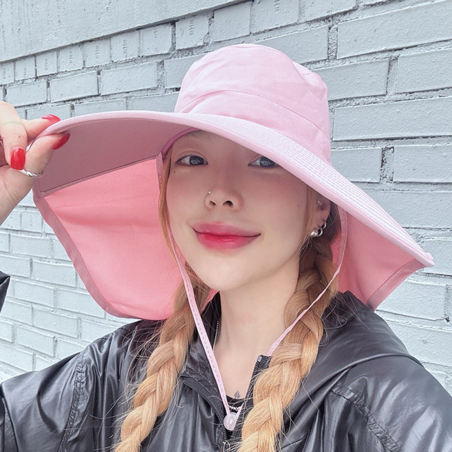 네브몰 예쁜 자외선차단 버킷햇 아쿠아 플랩캡