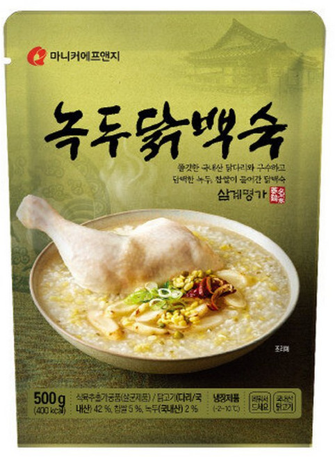 마니커에프앤지 녹두닭백숙 500g 2봉+ 성너머집삼계탕800g 2봉
