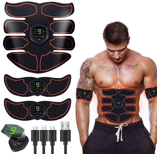 ems 운동 기구 트레이닝 저주파 복근 abs stimulator 근육 토너 복부 토닝 벨트 훈련 바디 피트니스 쉐이핑 근육 자극기 남성 여성 팔 다리 트레이너