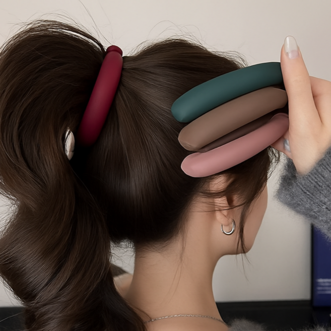 제노타라 여성 헤어 반묶음 반머리 무광 집게핀 바나나핀