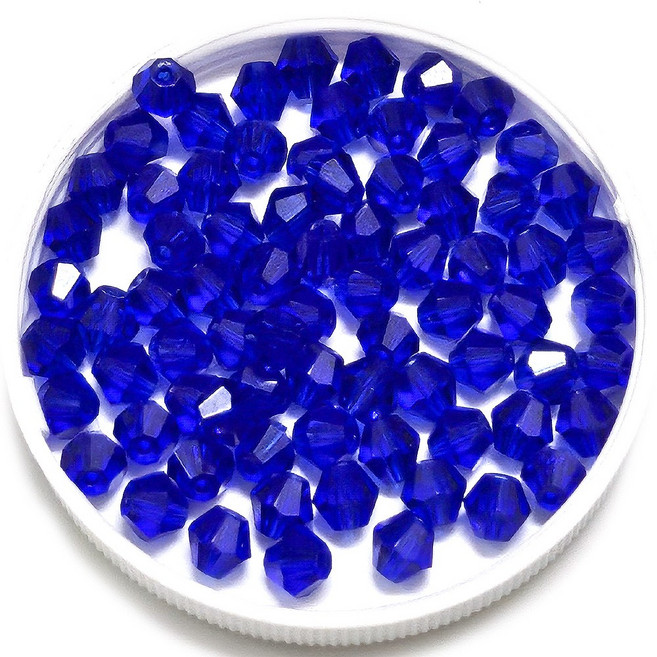 Bead 6mm 크리스탈 주판알 컬러선택 한팩 50알, 진블루