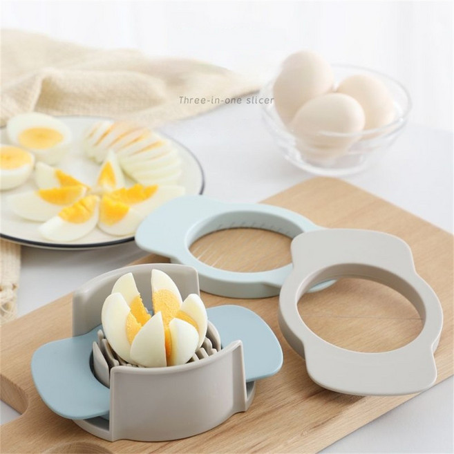 304스테인레스 스틸 계란슬라이서 주방 다용도 3in1 바나나 스팸 햄 슬라이서, 블루, 2개