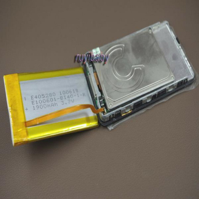 호환 아이팟 5 세대 비디오 6 7 클래식용 업그레이드 배터리 1900mAh 호환 80GB 120GB HD to SD TF iFlash, 1개