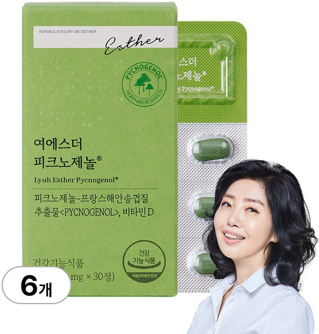 [본사직영] 여에스더 피크노제놀, 6개, 30정