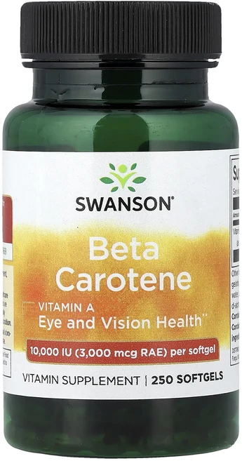Swanson 베타카로틴 10000IU(3000mcg RAE) 소프트젤 250정, Swanson베타카로틴10000IU3000mcgRAE소, 1개 - 쿠팡