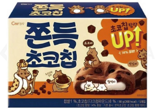 청우식품 쫀득 초코칩 쿠키, 90g, 15개