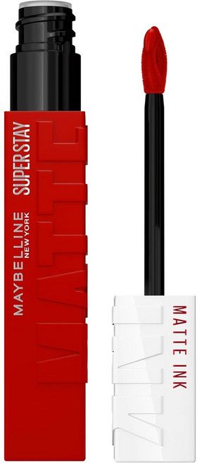 메이블린 뉴욕 슈퍼스테이 매트 잉크 리퀴드 립스틱 5ml. 16시간 롱웨어 매트 피니시, Exhilarator, 1개