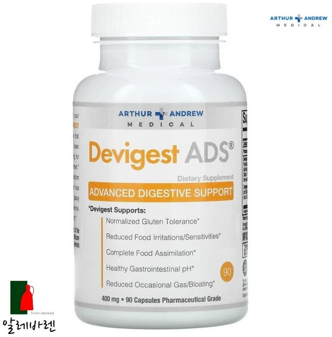 오쏘앤드류메디컬 Devigest ADS 고급 다이제스티브 써포트 400mg 캡슐 90정, 알약/캡슐, 1개 - 쿠팡