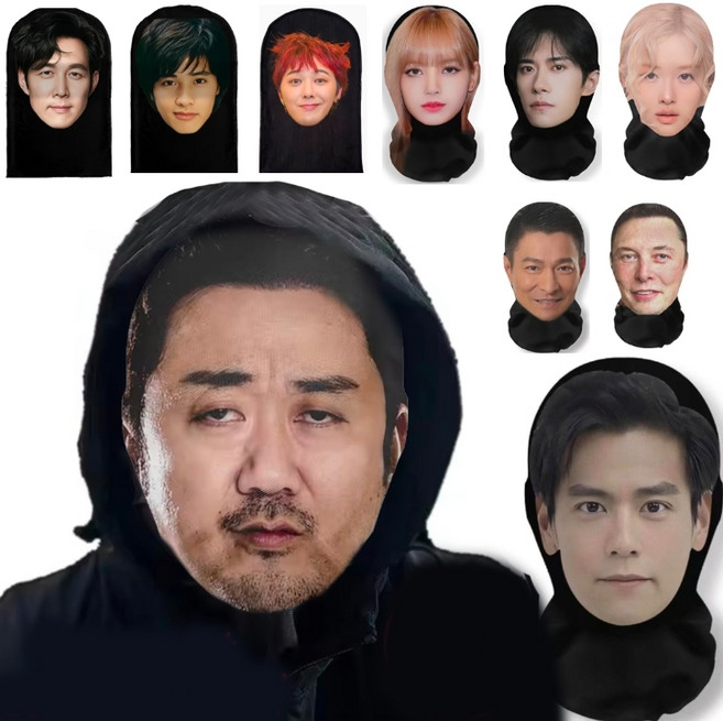 남자 여자 얼굴마스크 안면마스크 실제같은 사람 가면 복면 위장 변장, 30번 실사 가면-1개