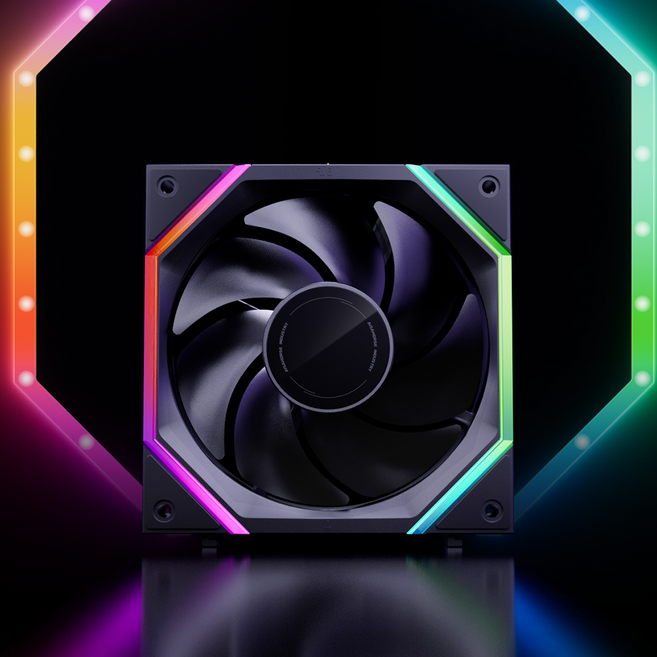 ASIAHORSE NYOTA PRO ARGB 모듈팬, 1개, 블랙, NYOTA PRO 리버스