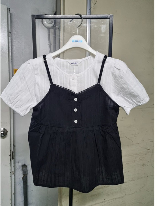 에꼴리에 [동아쇼핑]##꾸안꾸## 누가봐도 예쁜 블라우스 면 라운드넥 오픈 블라우스 핏짱!! @비교불가 인기만점 블라우스 어쩌다 여름 10대언니들룩 NC