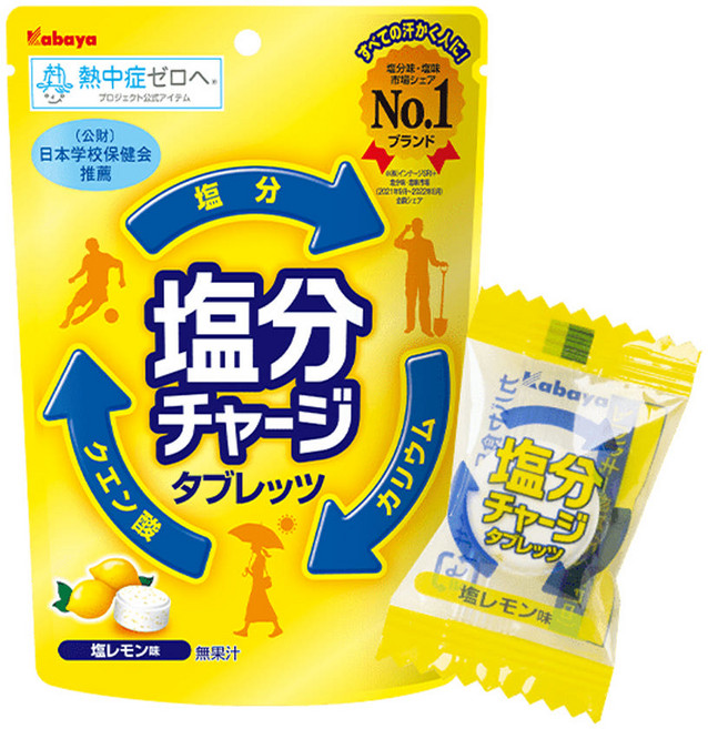 카바야 염분차지 레몬맛 스포츠 포도당 캔디, 3개, 81g