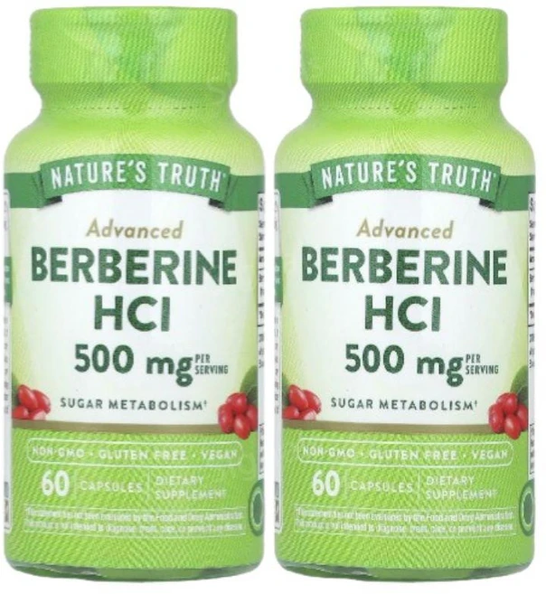 네이처스트루스 베르베린 Berberine HCI 500mg 60캡슐 2개 매자나무추출물 - 쿠팡
