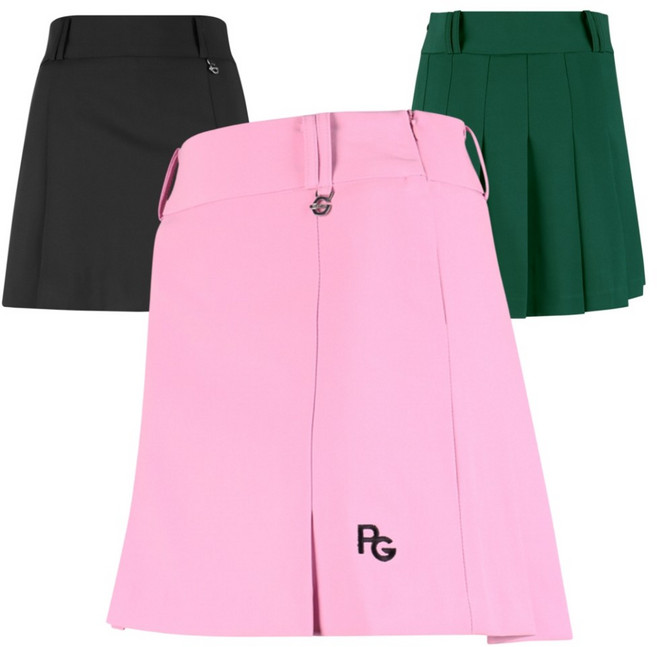 활동편한 여성 벨트고리 뒷주름 솔리드 골프큐롯 착용감 골프의류 2XL