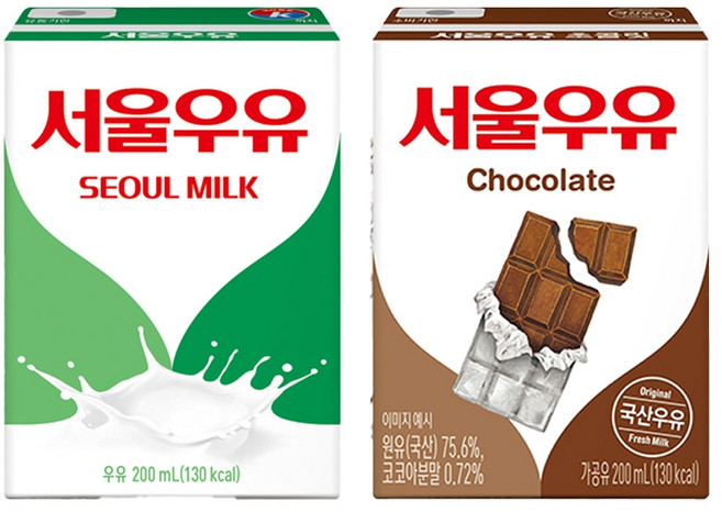서울우유 멸균우유12개+초코우유12개 200ml 24개입, 200L, 24개