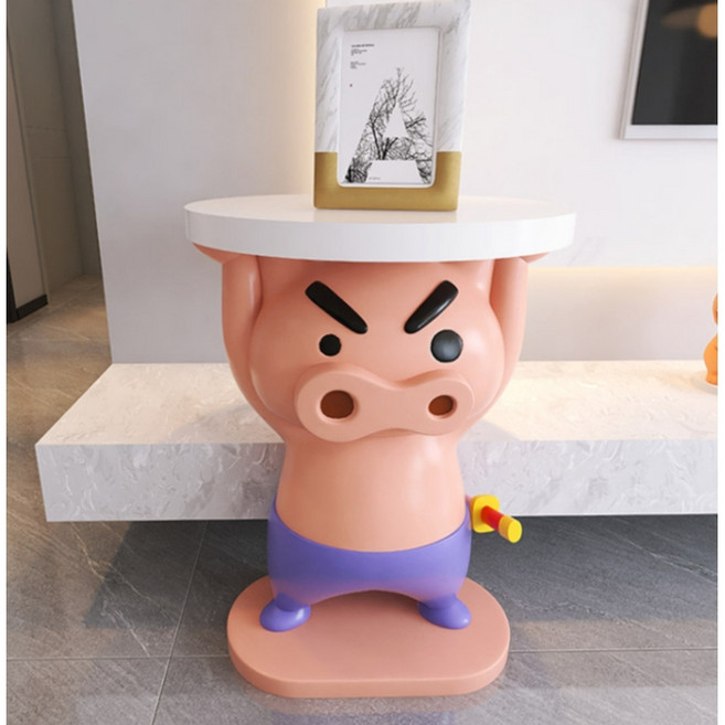 부리부리 대마왕 심플 테이블 침실/거실 인테리어, 옵2 부리부리 대마왕 키링 데스크, 전체설치