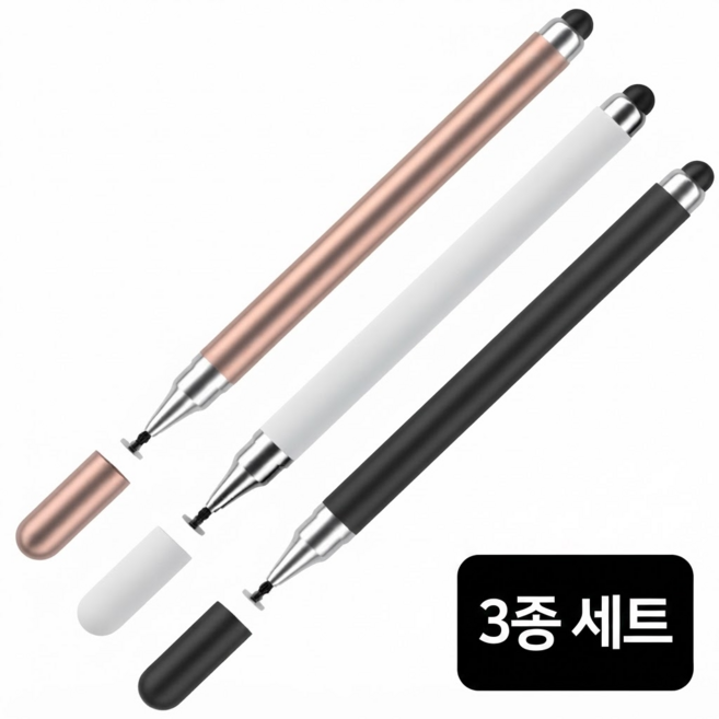 스마트폰 테블릿 정전식 초미세 터치펜, 혼합색상, 3개