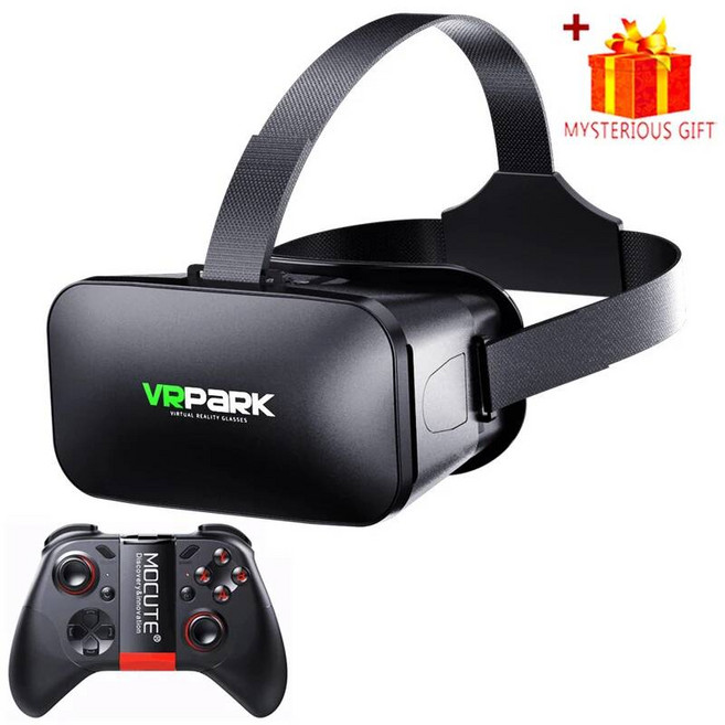 Viar 3D 가상현실 VR 헤드셋 안경 스마트폰용 게임 뷰어, 구매대행, With Remote B, 1개
