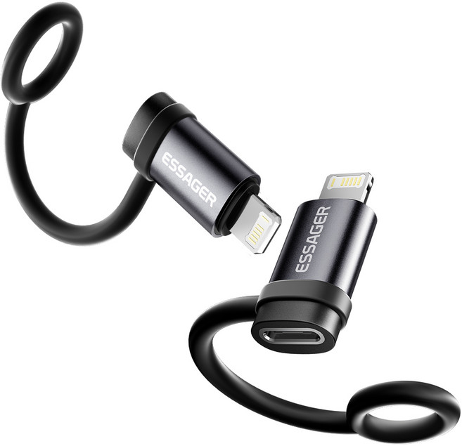 Essager 라이트닝8핀 to C타입 변환젠더 3A 고속충전 C타입 to 라이트닝 미니 젠더, 1개, C타입-Lighting