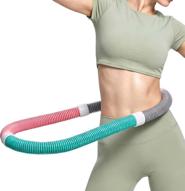 아노이 고탄성 뱃살 자극 무소음 스프링 훌라후프, 1개, 믹스 파스텔, 1.2kg