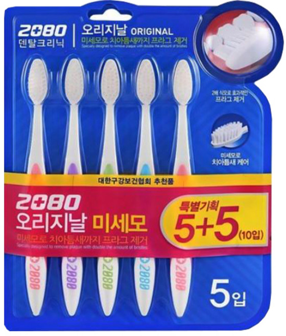 2080 오리지날 미세모 칫솔, 5개입, 2개