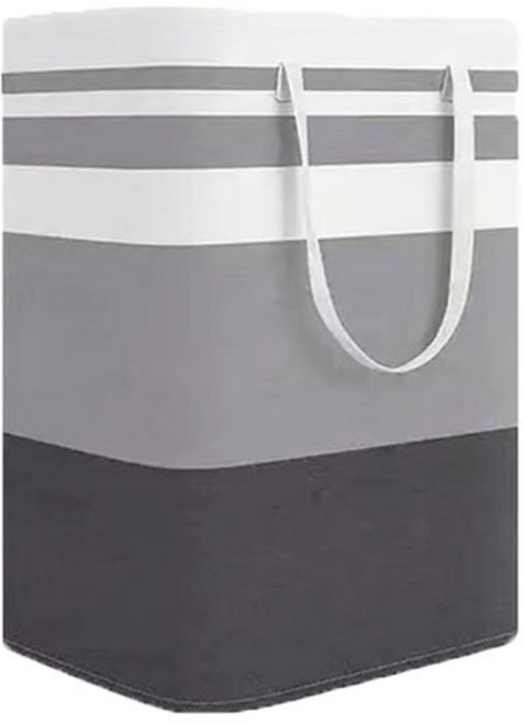 대용량 75L 패브릭 빨래바구니 접이식 세탁바구니 수납함 정리함, 투톤 스트라이프