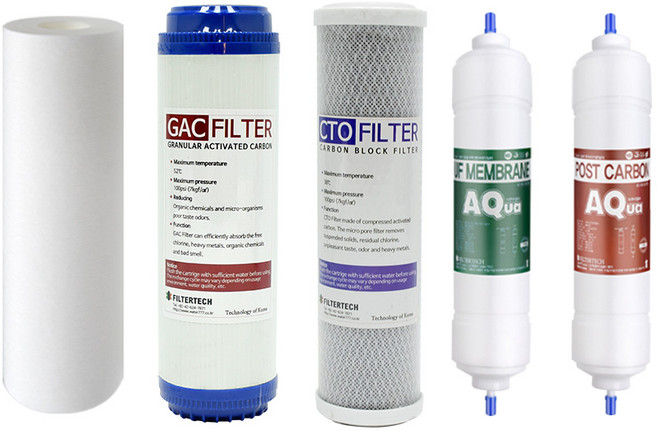 실속형 하우징형 언더싱크정수기필터 5단 리필필터 DIY1호 전체세트, 상세페이지 참조, 1개