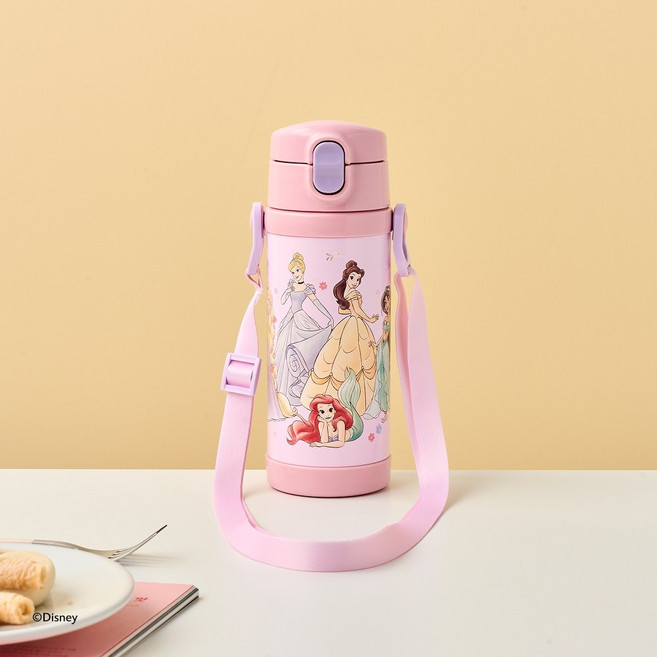 [MODERN HOUSE 중계점] 디즈니 프린세스 보온 빨대컵 400ML 어깨끈 포함 CD0125043