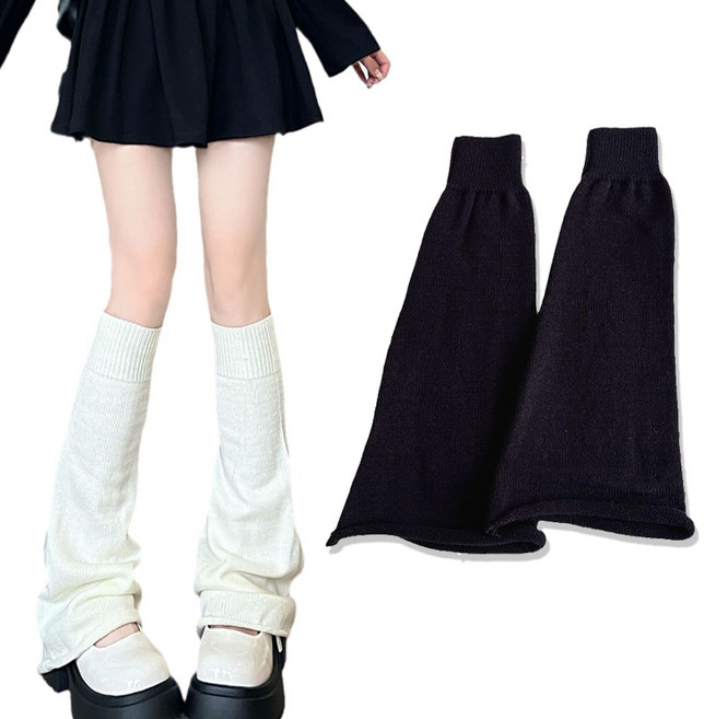 人魚朵朵 學院風針織襪套 日系堆堆襪 踩腳喇叭襪套 保暖多穿法