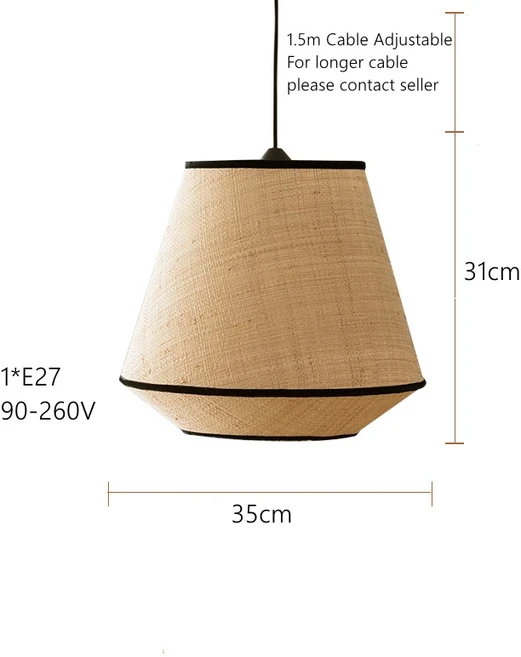 일본 와비사비 레트로 위커 라탄 LED 펜던트 조명 심플한 수제 램프 거실 홈 장식 샹들리에, 04 Model C, 01 100 260v, 02 Netural light