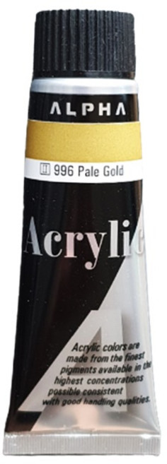 미술용 아크릴칼라물감 2시리즈 50ml 낱색 1개 알파색채, 996번 펄골드