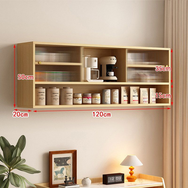 주방 상부장 찬장 캐비닛 그릇 벽걸이 벽선반 선반장 싱크대, 로그 색상  120x20x50cm