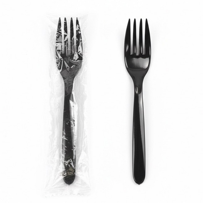 대성기업 개별포장 포크 블랙, 100개, 1개