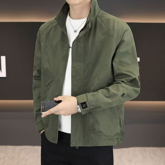 봄 가을 남자 점퍼 트렌디 차이나넥 카고 자켓 야구점퍼 간절기 캐주얼 남성 긴팔 아우터 자켓 YJW