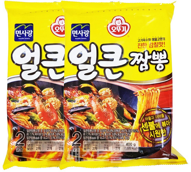 오뚜기 면사랑 얼큰 짬뽕, 2개, 400g