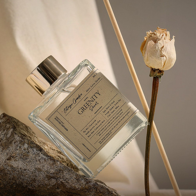 그리니티센트 디퓨저 플로럴향 4가지 150ml 실내방향제 화장실 사무실 고급 인테리어 집들이 선물, 투명 디퓨저 150ml + 리드스틱5ea, 8.듀이플라워, 1개