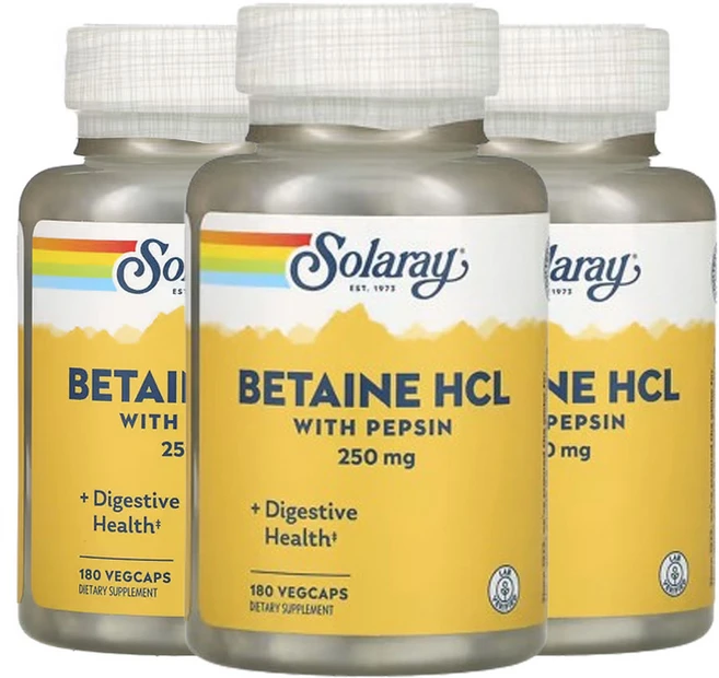 쏠라레이 펩신 함유 HCL 230mg 베지캡슐 180정, 3개 - 쿠팡