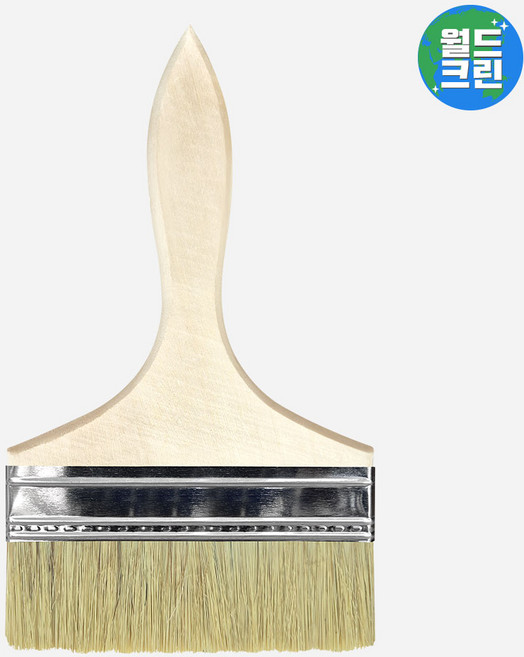 월드크린 베이직 페인트 청소 붓 6호 페인트부자재 청소용 수성 도색 니스칠 브러시 도배붓 그림, 1개, 베이직페인트청소붓