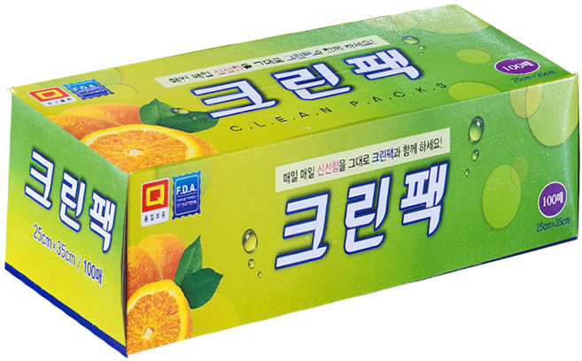 모두사 크린랩 뽑아쓰는 크린백 25cmX35cm 100매 중형 1입, 1개, 1세트, 중(M)