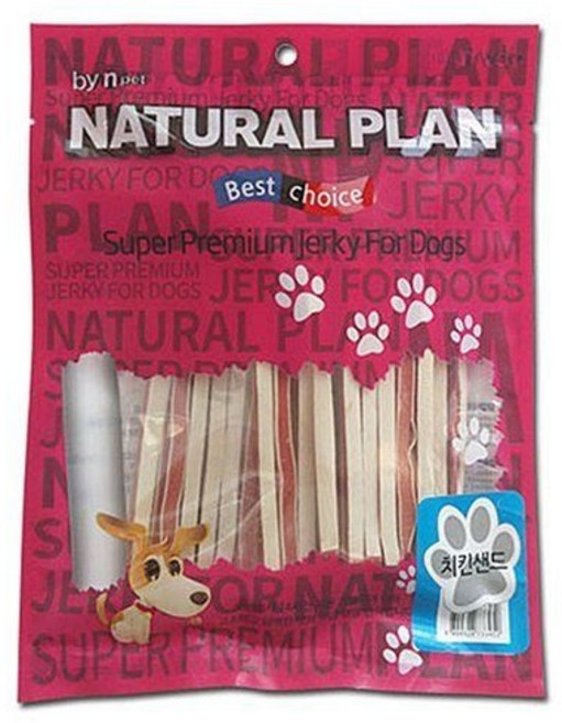 내츄럴플랜 강아지간식 치킨샌드 사사미 150G, 1개