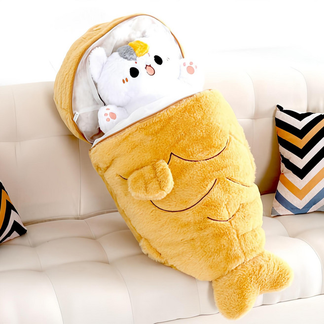 [모사찌] 붕어빵 고양이 80cm 인형 대형 쿠션 바디필로우