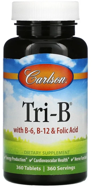 Carlson Labs 비타민 B6 B12 & 엽산 함유 Tri-B 360정, 1개 - 쿠팡
