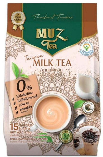 머즈티 인스턴트 대만 밀크티 파우더 믹스 3 in 1 홍차 플라워 슈가 엄선된 저 밀크 15포, Taiwan Milk Tea, 1개