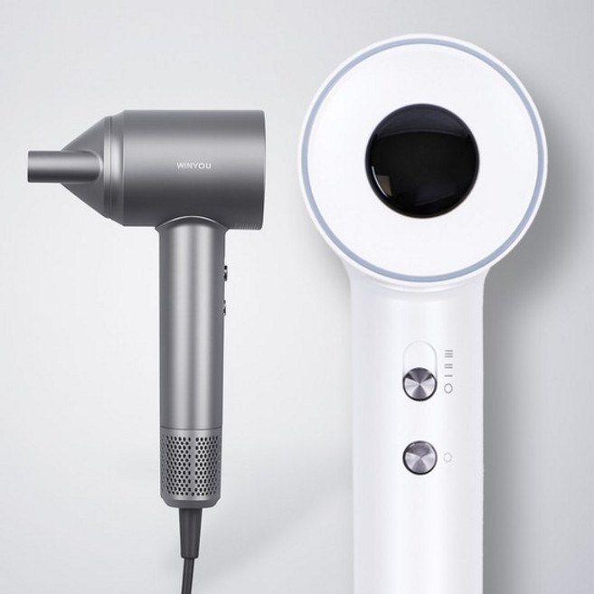 [WINYOU 윈유] 프리미엄 BLDC 헤어드라이기 빠른건조 음이온케어 정전기차단, 그레이