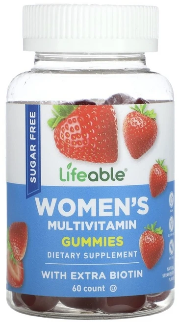 라이프에이블 우먼스 멀티비타민 구미젤리 무가당 내추럴 스트로베리 60 구미, 60정, 1개 - 쿠팡